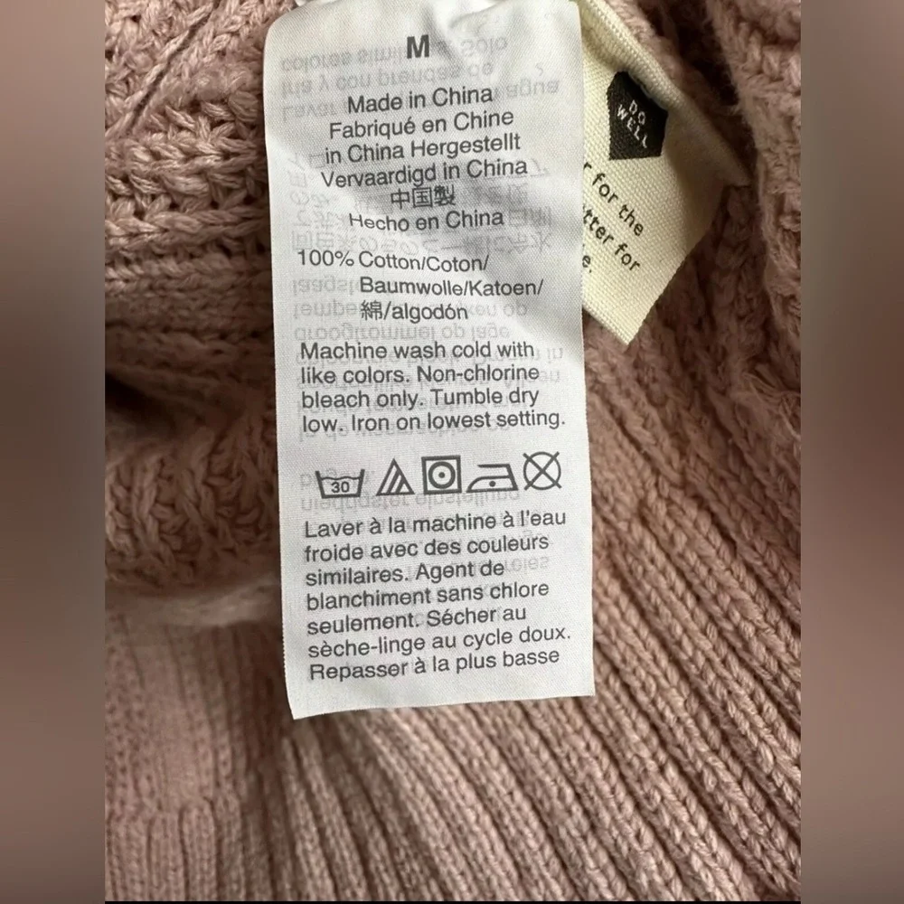 Madewell Women’s Medium Hillview Fisherman Cardigan Pink Sweater Cottagecore - Picture 5 of 6